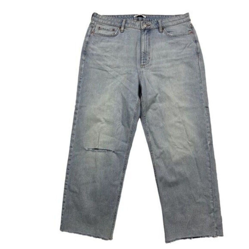 Elizabeth and James Women's High‎ Rise Cropped Jeans Blue Size 16 33 Raw Hem